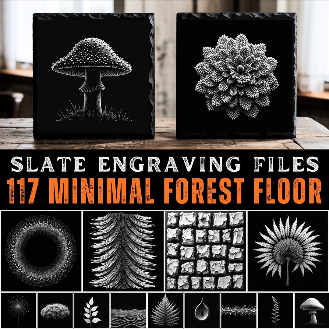 Simple Engrave File Slate Engrave Files for a Minimal Forest Floor Design, Including Png ...