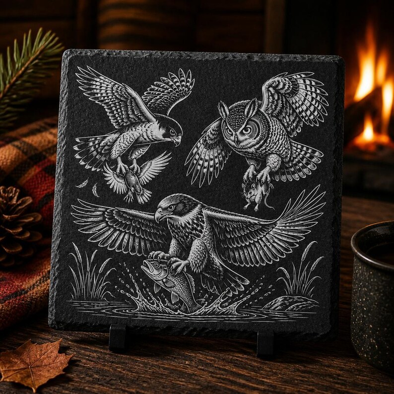Laser Engrave Files Detailed Wildlife Animal Portraits Png & Jpeg Slate ...