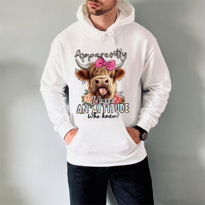 Highland cow png sublimation printable i have an attitude who new funny theme cute theme sublimation designs downloads for shirts image 4