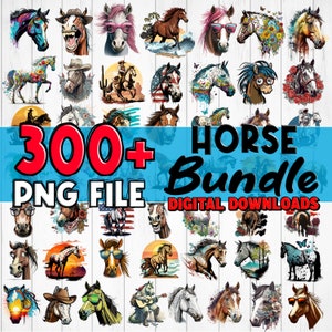 Horse PNG Bundle sublimation design printable high quality - equestrian horseback pet lover instant digital downloads