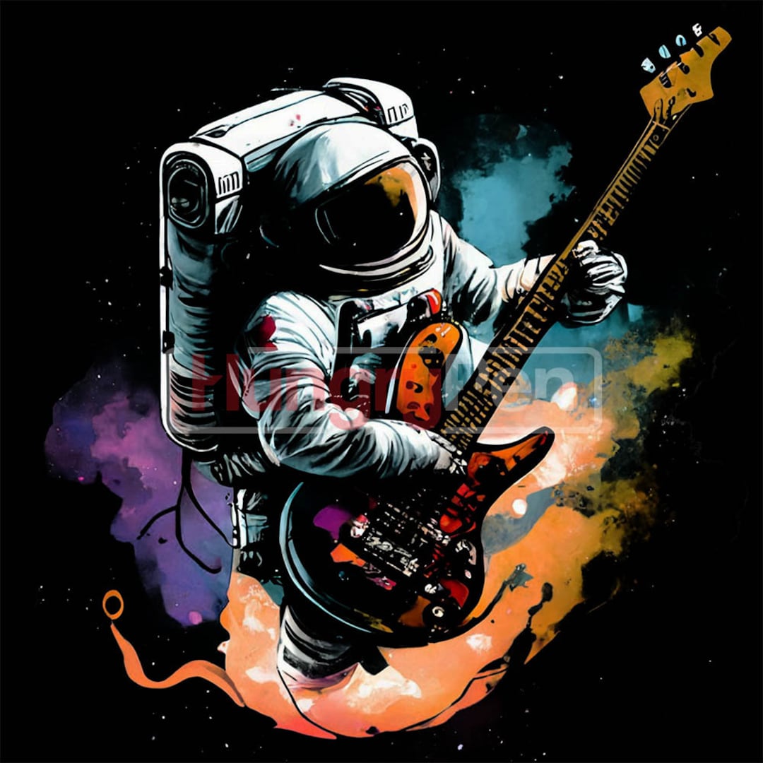Astronaut Playing Bass Guitar PNG Sublimation Design Bassist - Etsy