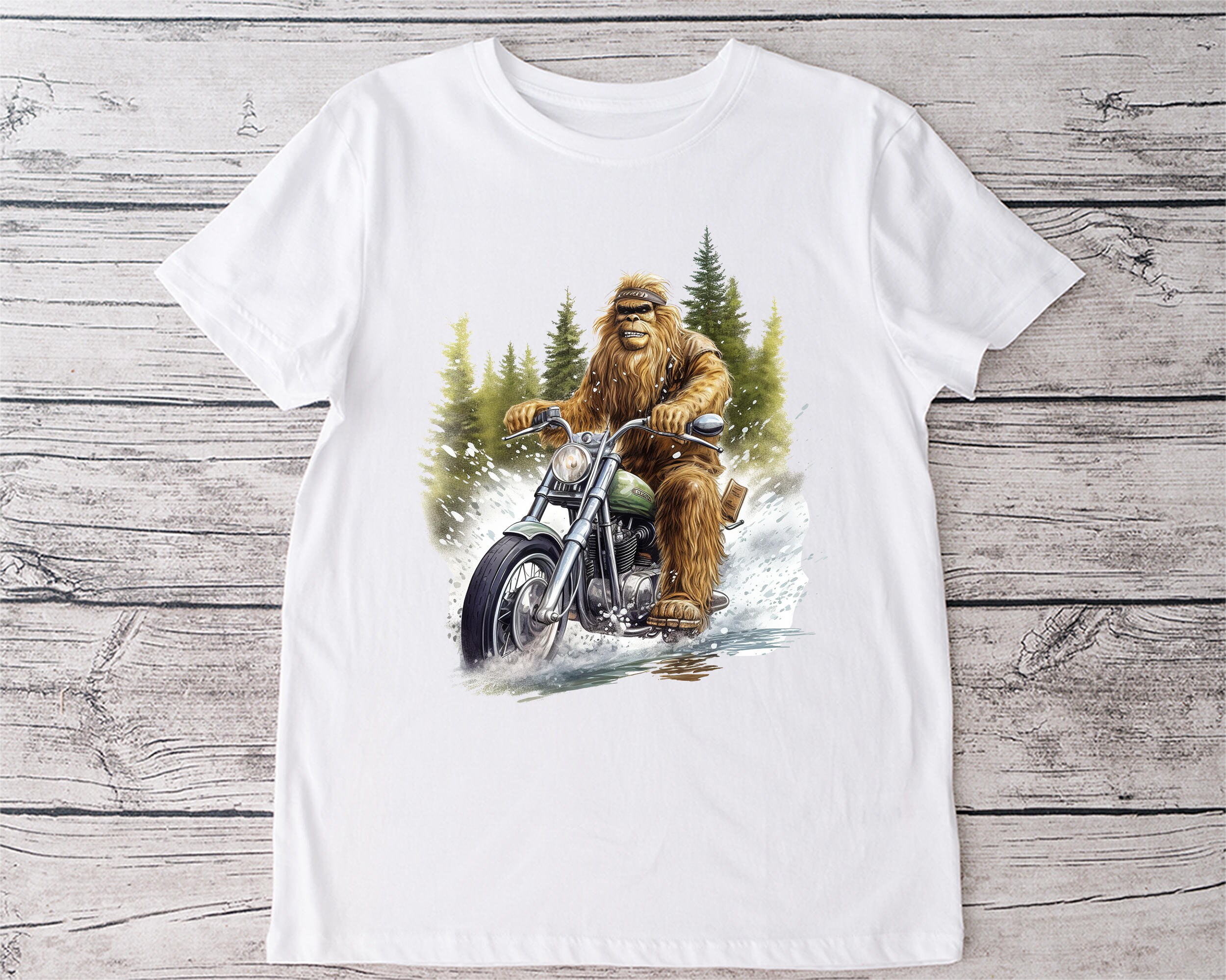 Sasquatch Riding Zebra Bigfoot or Sasquatch PNG Sublimation Design - Riding Classic Motorcycle ...