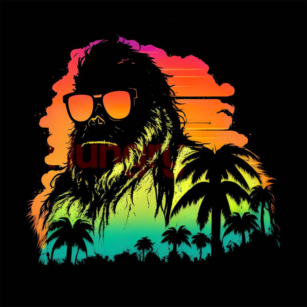 Bigfoot or Sasquatch PNG Sublimation Design Wearing Sunglass - Etsy