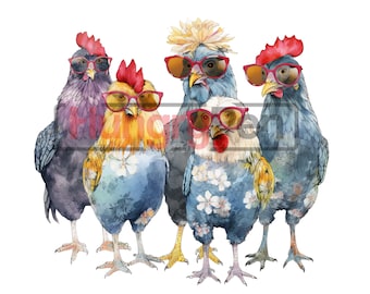 Chicken PNG Sublimation Cute Chicken Friends Design Farm Animal Shirt Mug Print Instant Downloads