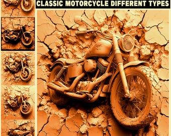 3D-reliëfgravurebestanden klassiek ontwerp met barst op de muur | grijswaarden laser cnc carving dieptekaart | direct downloaden | commercieel gebruik: