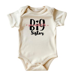 Promoted to Big Sister Onesie® • Cute Pregnancy Announcement Baby Bodysuit • Printed in USA • Natural Color Baby Clothing