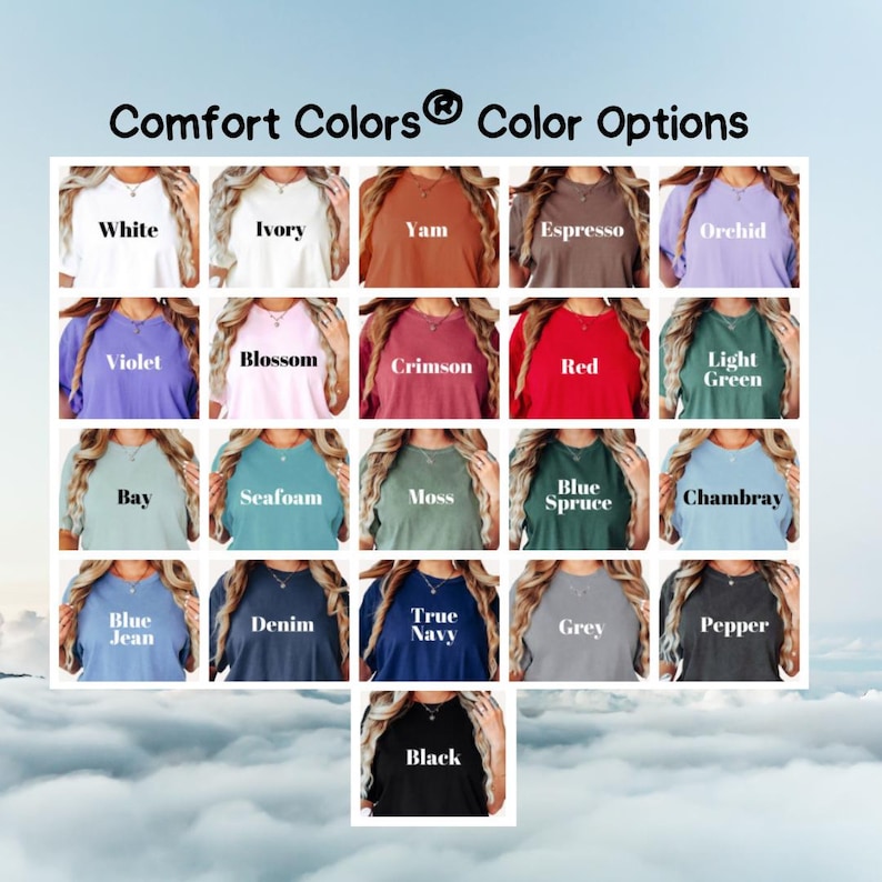 a collage of different colors of shirts
