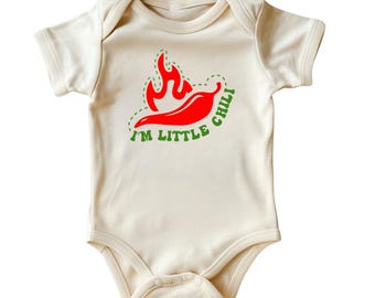 I'm Little Chili Baby Onesie® • Spicy Baby Bodysuit • Natural Color Baby Clothing • Baby Shower Gift • Printed in USA • Newborn Baby Outfit
