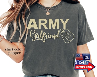 Customizable Army Girlfriend Dog Tag Name Shirt