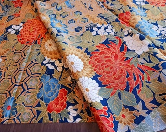 Tessuto di seta Kimono, Kimono di seta giapponese vintage anni '80, per cucire, trapuntatura, spedito dalla Francia #18001S