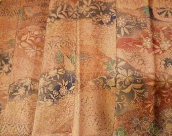 Tissu en soie Kimono, Kimono en soie japonais vintage des années 80, pour la couture, le matelassage,  Expédié depuis la France #18042S