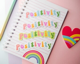 Positivity Sticker, Positive Vibes Sticker, Colorful Positive Vibes, Positive Vibes Only Sticker, Water Resistant Sticker