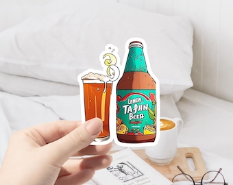 Beer Bottle Sticker, Happy Drink Sticker, Lemon Beer Sticker, Mexican Beer Sticker, Brewery Sticker, Beer Lover Sticker, Laptop Sticker