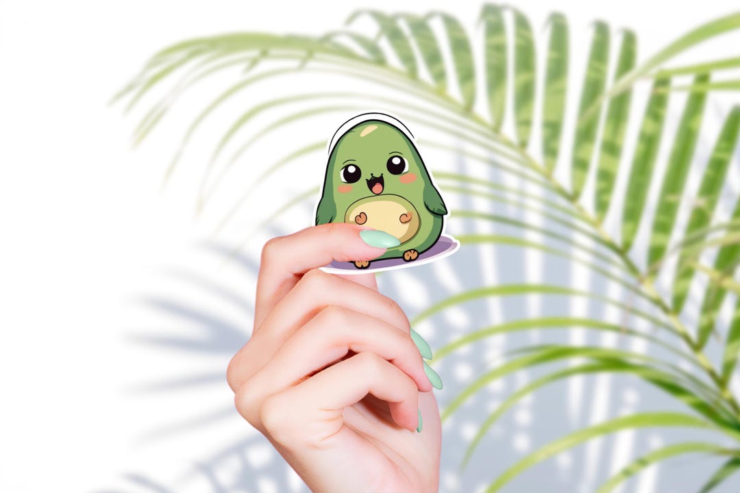 Avocado Sticker, Cute Avocado Sticker, Foodie Sticker, Vinyl Sticker ...