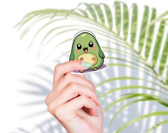 Avocado Sticker, Cute Avocado Sticker, Foodie Sticker, Vinyl Sticker, Veggie Sticker, Healthy Food Lover Gift, Avocado Art, Laptop Sticker