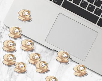 Burrito Wrap Sticker, Cute Burrito Sticker, Kawaii Burrito Sticker, Burrito Lover Sticker, Laptop Sticker, Wrapped in Love, Vinyl Sticker