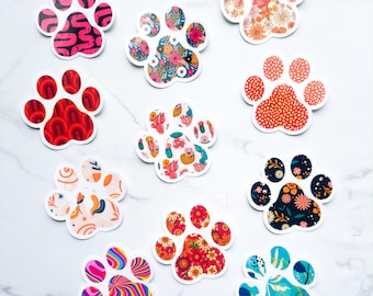 Paw Print Sticker, Paw Print Vinyl Sticker, Cute Paw Print Sticker, Animal Lover Sticker, Dog Paw Print Sticker, Colorful Paw Print Sticker