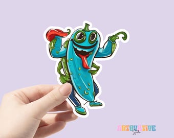 Funny Jalapeno Sticker, Spicy Laptop Decal, Kindle Sticker, Spicy Food Lovers Sticker
