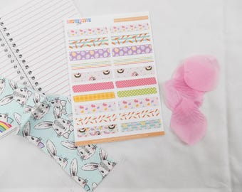 Easter Washi Stickers, Cute Bunny Stickers, Pastel Spring Stickers, Easter Sticker Sheet, Planner Stickers, Scrapbooking Stickers