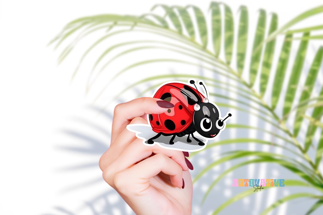 Ladybug Fruit Sticker Ladybug Sticker, Nature Sticker, Ladybug Decal, Cute Ladybug Sticker ...