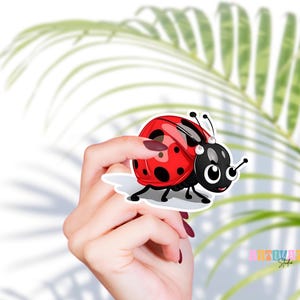 Ladybug Sticker, Nature Sticker, Ladybug Decal, Cute Ladybug Sticker, Water Bottle Sticker, Vinyl Ladybug Sticker, Laptop Ladybug Sticker