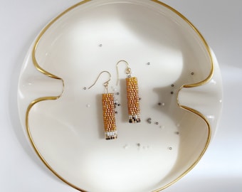 Beaded Cigarette Butt Earrings | artwork, charm, unique, quirky, sculpture, beadwork