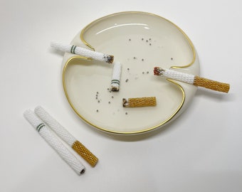 Beaded Cigarettes | butt, lit, unlit, artwork, charm, unique, quirky, sculpture, beadwork