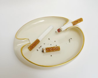 Colorful Beaded Cigarette Set | artwork, charm, unique, quirky, sculpture, beadwork