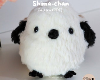 Amigurumi Pattern (PDF) - Shima-chan (shima enaga, super bulky crochet pattern, japanese bird, fluffy crochet pattern)