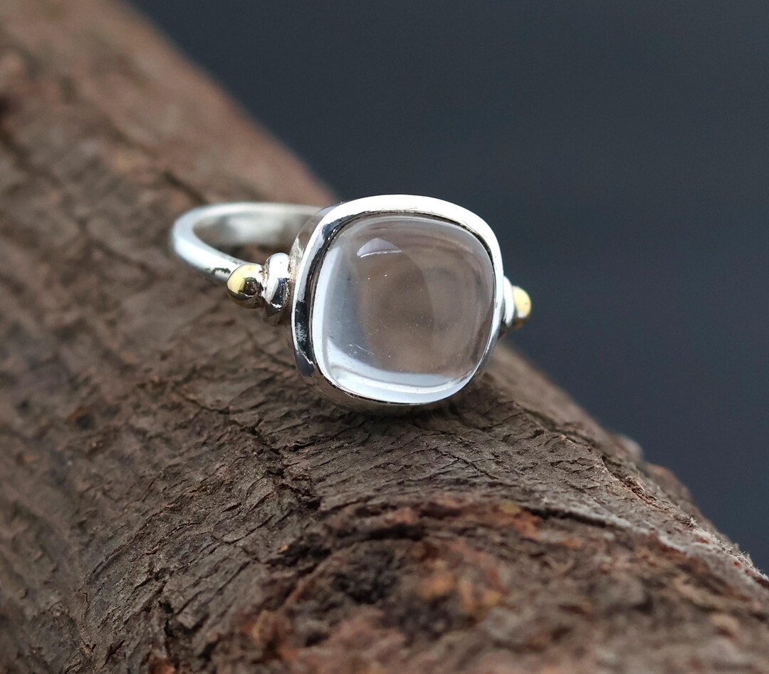 Crystal Setting Ring Crystal Ring Sterling Silver Plated - Statement Adjustable Ring ...