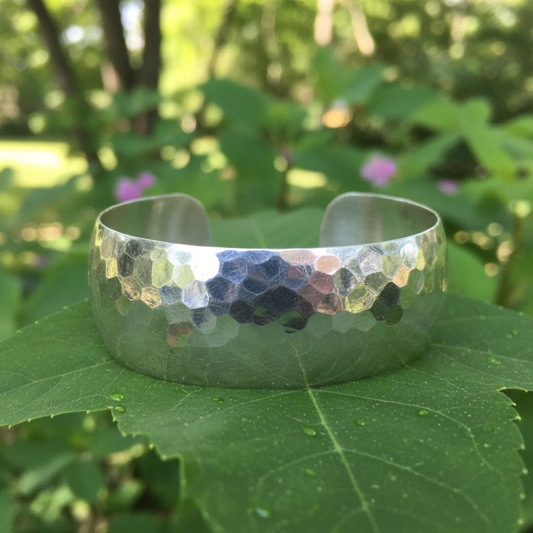 Hammered Texture Bangle | Silver Plated Bangle | Adjustable Handmade ...