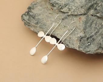Sterling Silver Plated Teardrop Earrings, Modern Minimalist Design