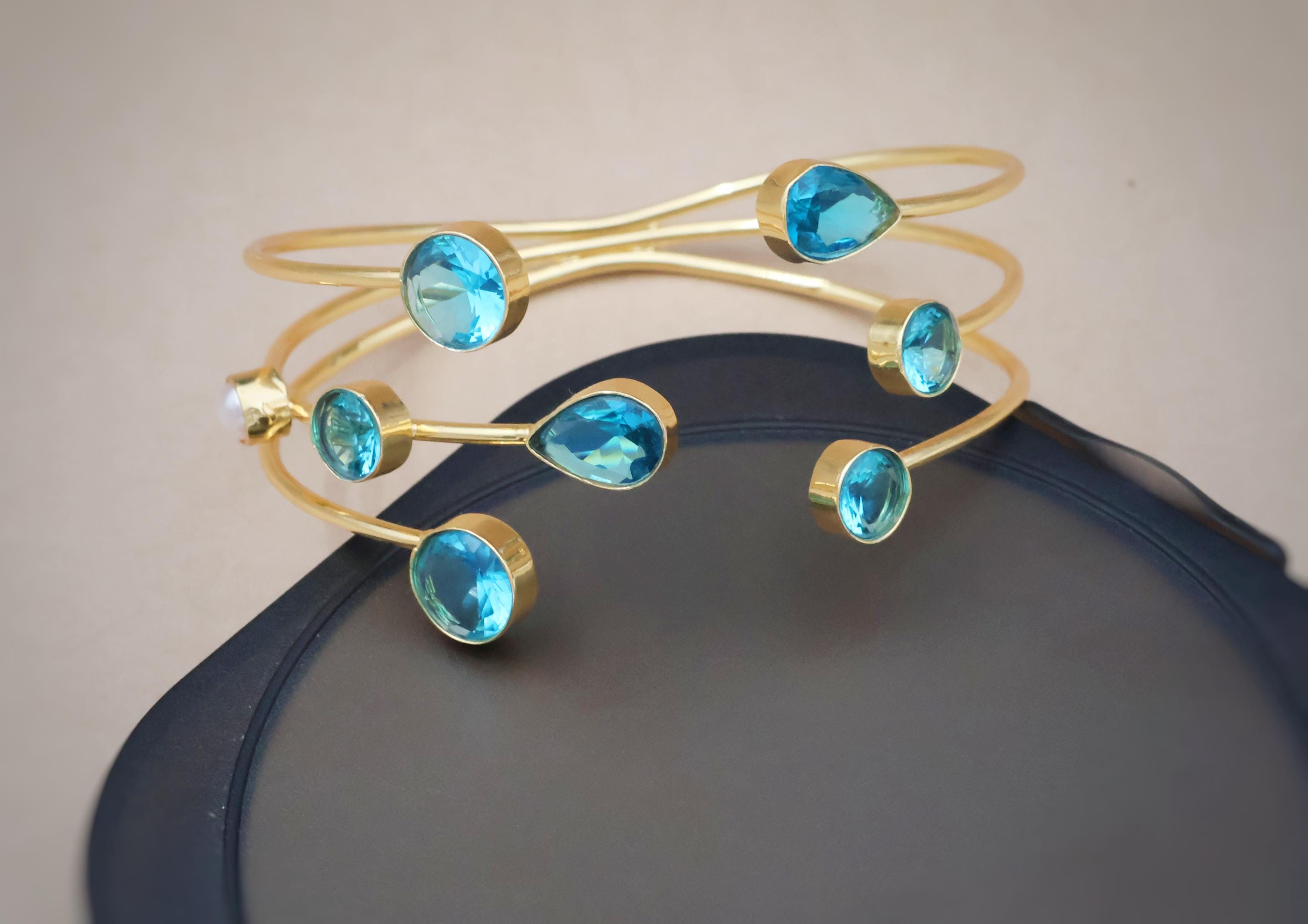 ブルートパーズバングル - Etsy 日本