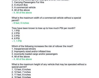 Indiana For Hire Endorsement Exam Rated 100% Correct!!