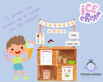 Juego dramático de heladería (PDF imprimible): recurso para juegos de simulación