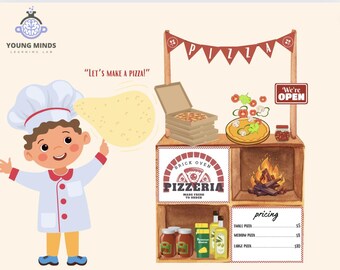 ¡Hagamos una pizza! Pizzería de juego dramático imprimible