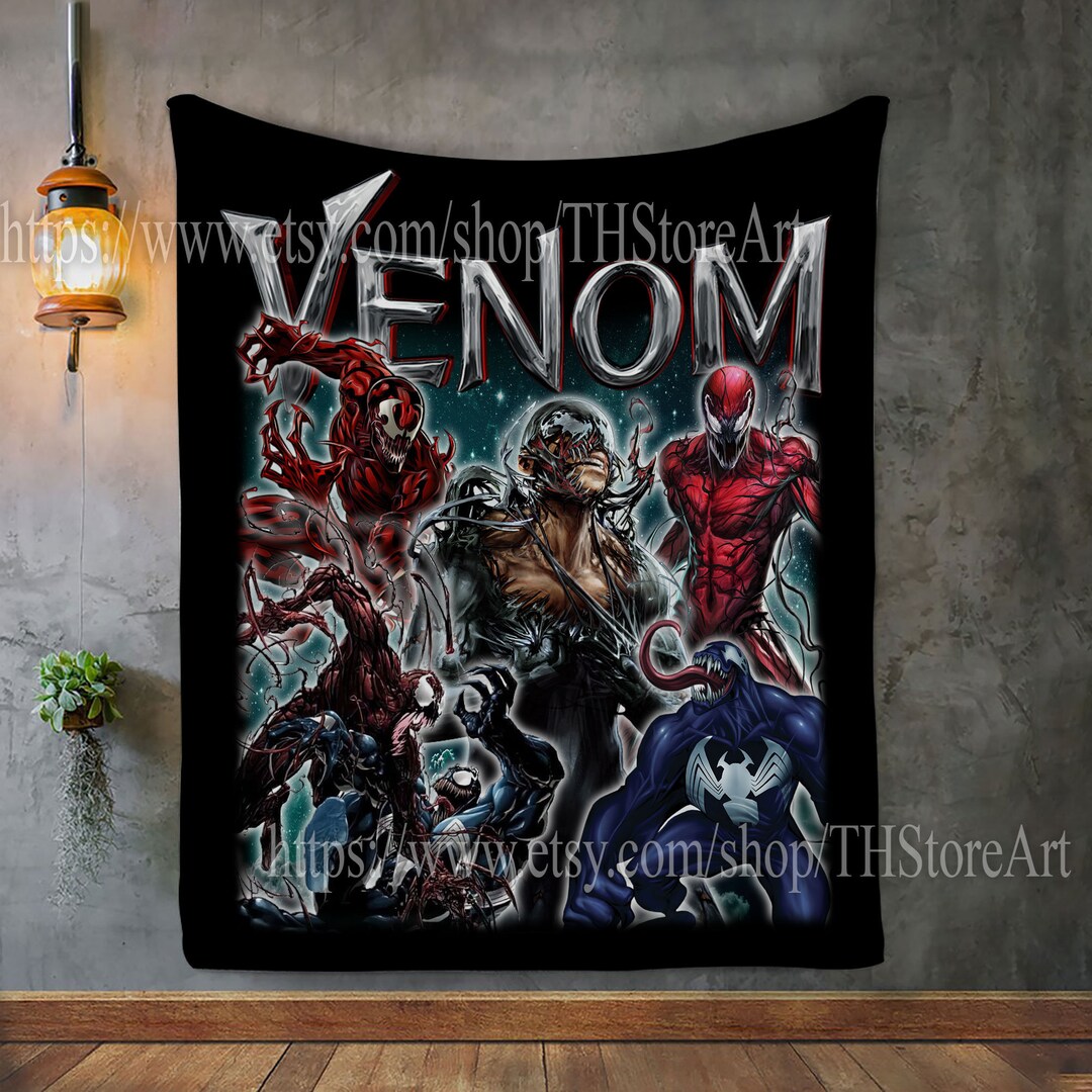 Marvel Venom Blanket Venom Telkar Photo Blanket the Black Etsy