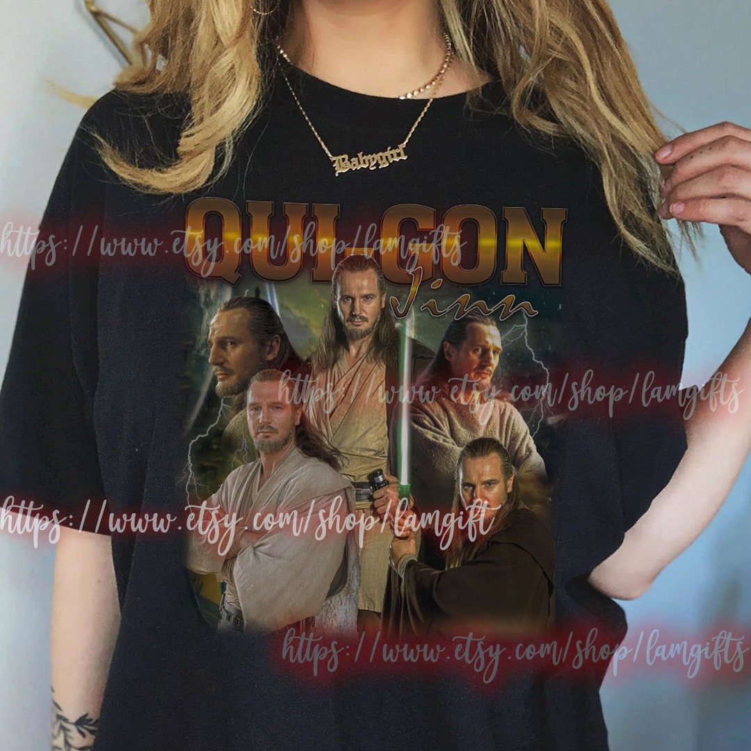 Quigon Jinn Tshirt Quigon Jinn Sweatshirts 90s Quigon Etsy