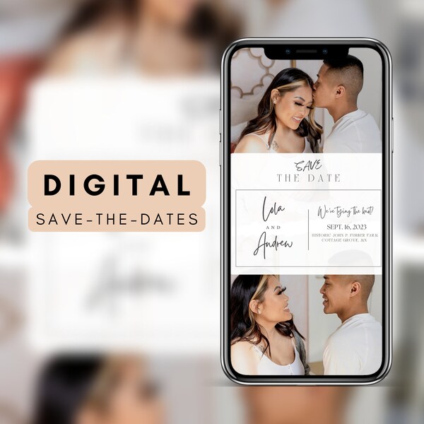 Electronic/Digital Save The Date | Eco-Friendly Save-The-Date | Save The Date Digital Template