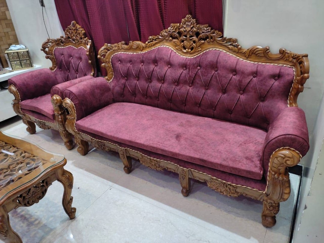 Teak Wood Maharaja Sofa Etsy
