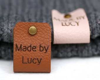 Etiquettes en cuir personnalisées : étiquettes pour tricots et crochet, étiquettes en cuir pour chapeaux tricotés, étiquette pour maroquinier DIY, étiquettes pour vêtements