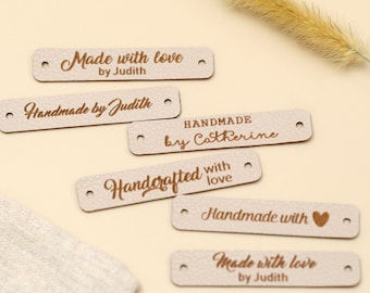 Handgemaakt met liefde lederen tags, gebreide en gehaakte labels, leren labels voor gebreide mutsen, tag voor doe-het-zelf leermaker, beste cadeau voor breier