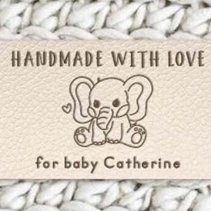 Personalized Baby Blanket Tags, Sewing Labels,From Mom,Children's Day gift, Made by Mom,Leather Clothing Labels