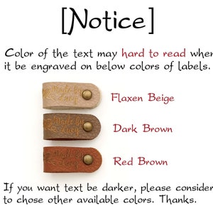 18 Colors Custom Leather TagsKnits and Crochet labels , leather labels for knitted hats, tag for DIY leather maker ,labels for clothing image 4