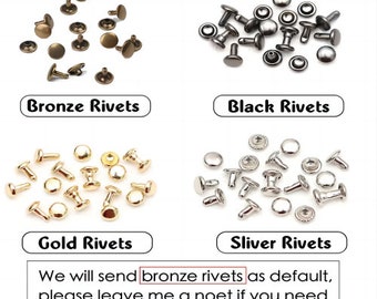 Rivets multicolores pour étiquettes en cuir - 5*6 mm, attaches pour étiquettes et étiquettes volantes Inactif