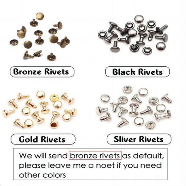 Rivets multicolores pour étiquettes en cuir - 5*6 mm, attaches pour étiquettes et étiquettes volantes Inactif