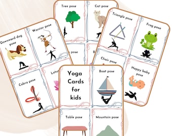Childrens yoga flashards activity game
