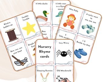 Juego de actividades con tarjetas didácticas de canciones infantiles