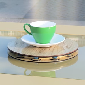 DIY Lazy Susan | Afmetingen 250 mm (9,8") en 290 mm (11,4") | 16 mm (5/8 inch) knikkers | Open of gesloten ontwerp | 3 mm (1/8") multiplex | CNC lasergesneden
