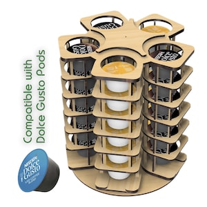 Distributore di cialde di caffè rotante fai da te – Progetti tagliati al laser per capsule Dolce Gusto® (file SVG, compensato da 3 mm e 6 mm)